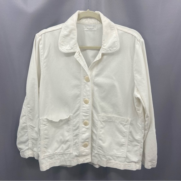 Beaumont Organic White Lightweight Corduroy Button Front Boxy Jacket Size Medium - Picture 1 of 8